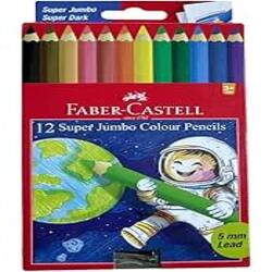 Faber-Castell 12 Super Jumbo Colour Pencils - 5mm Lead